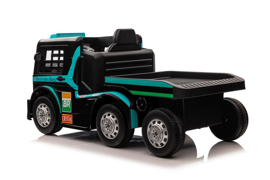 Vienvietis elektromobilis su priekaba mercedes-benz axor xmx622, mėlynas