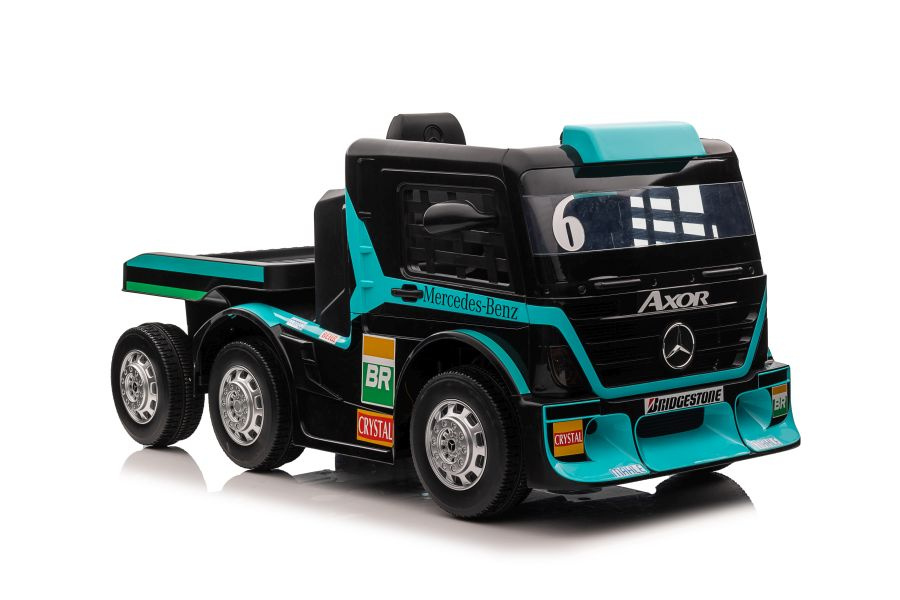 Vienvietis elektromobilis su priekaba mercedes-benz axor xmx622, mėlynas