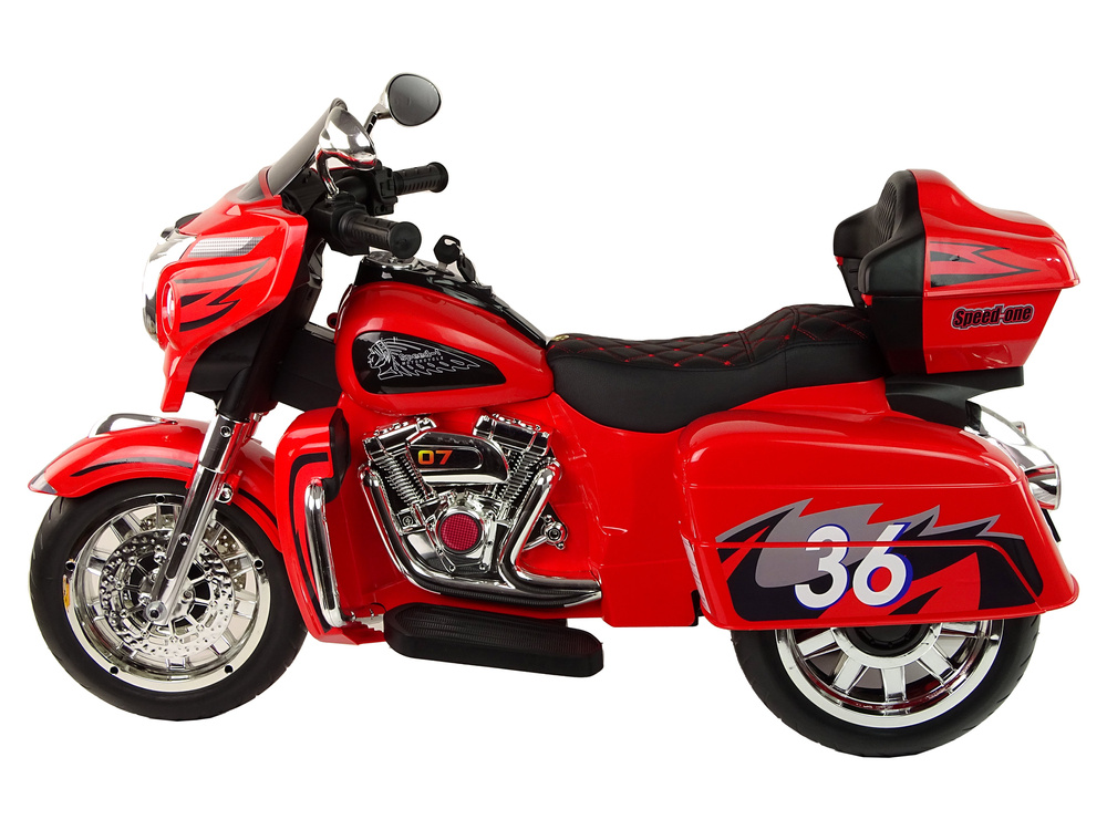 Elektrinis vaikiškas motociklas goldwing, raudonas