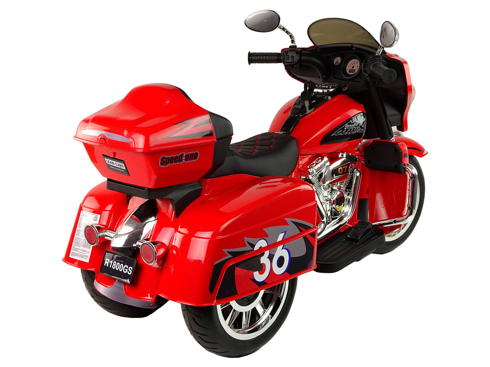 Elektrinis vaikiškas motociklas goldwing, raudonas