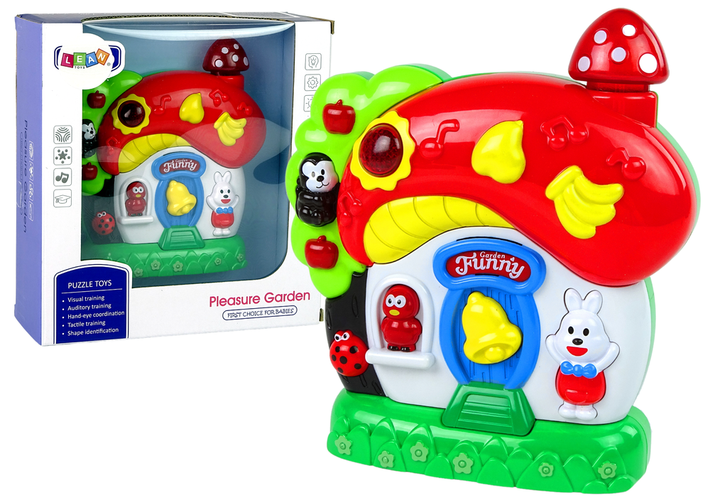 Lean toys muzikinis žaidimų gyvūnų namelis kūdikiams