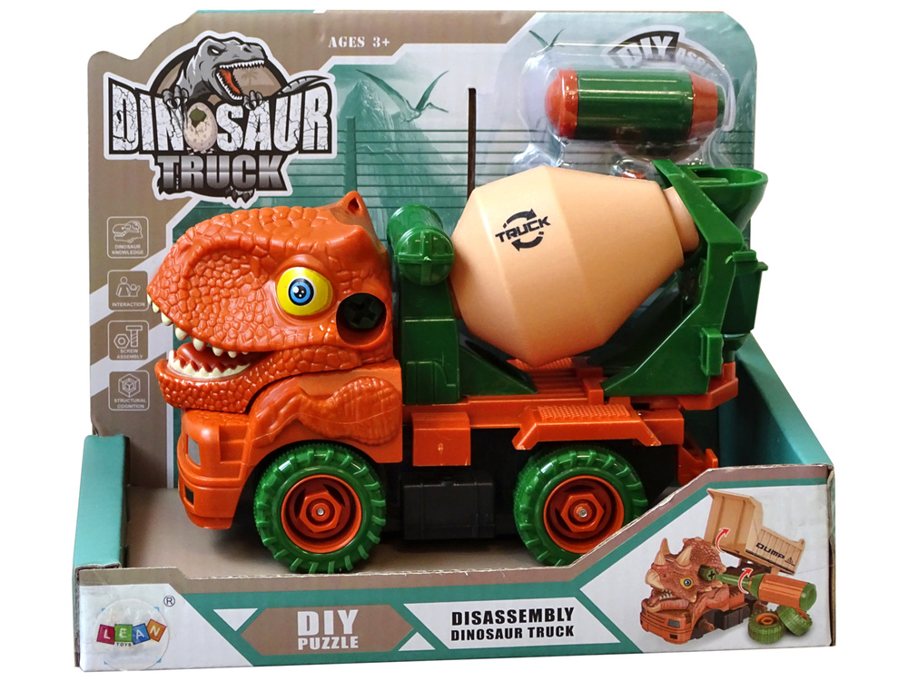 Surenkamas sunkvežimis dinosaur truck, oranžinis