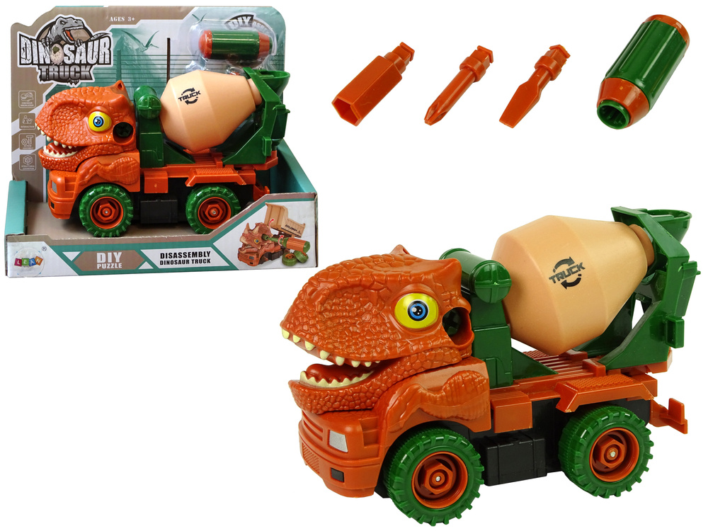 Surenkamas sunkvežimis dinosaur truck, oranžinis