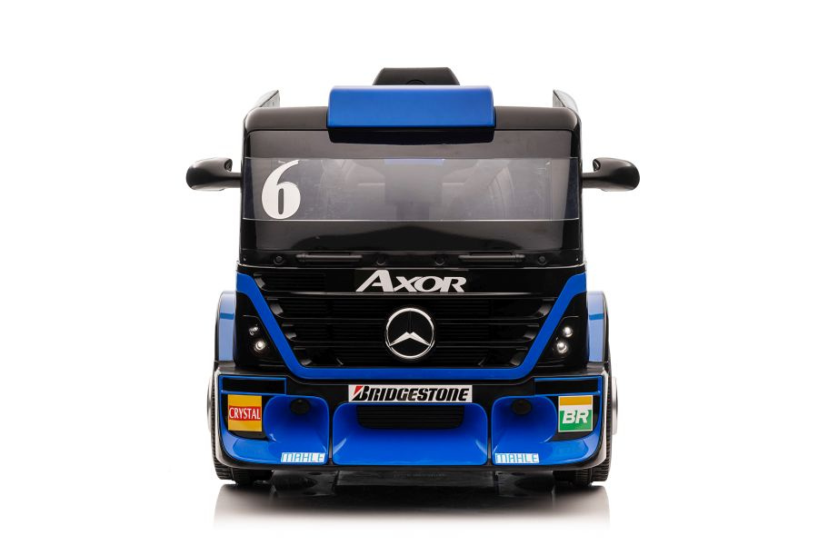 Vienvietis elektromobilis su priekaba mercedes-benz axor xmx622, mėlynas