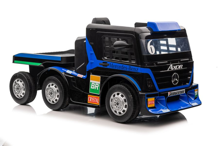 Vienvietis elektromobilis su priekaba mercedes-benz axor xmx622, mėlynas