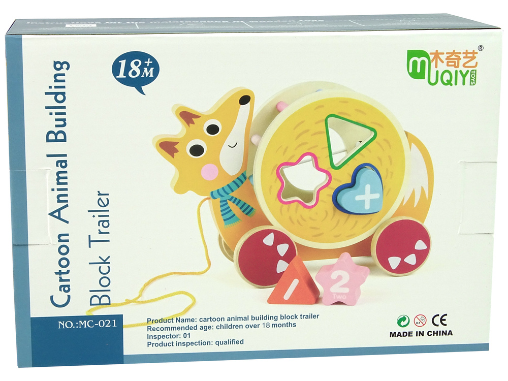 Medinis žaislas vaikams lean toys vėžlys ant ratų