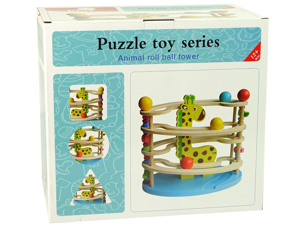 Medinis žaidimas vaikams lean toys žirafos kamuoliai
