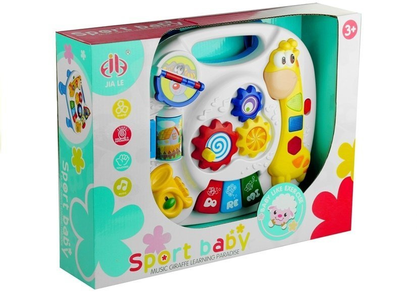 Daugiafunkcis mokomasis stalas su žirafa 2in1 lean toys