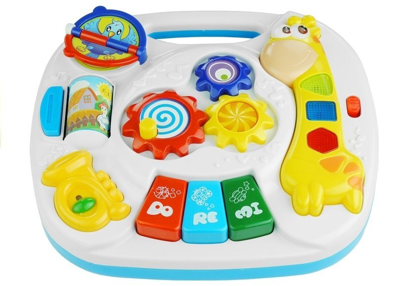 Daugiafunkcis mokomasis stalas su žirafa 2in1 lean toys
