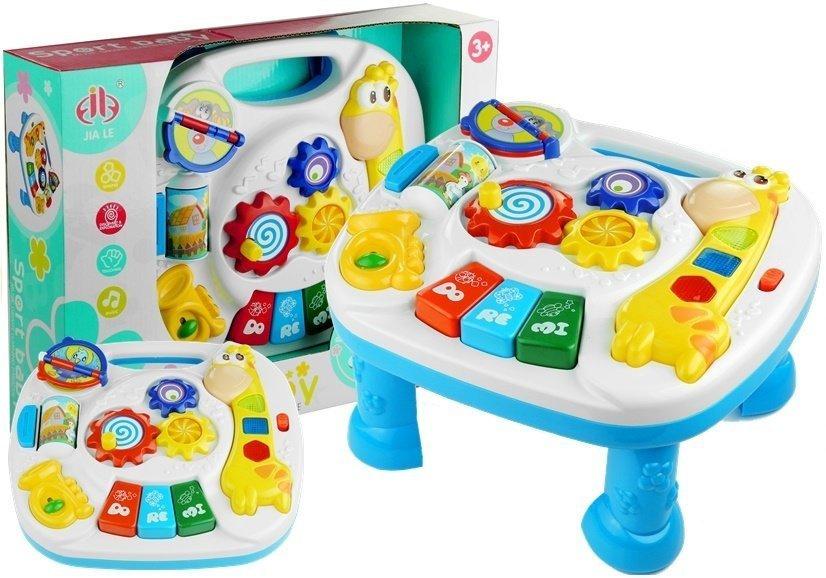 Daugiafunkcis mokomasis stalas su žirafa 2in1 lean toys