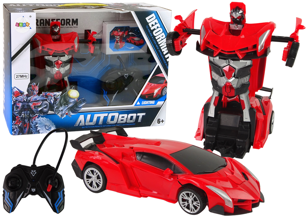 2In1 Nuotolinio Valdymo Robotas Automobilis Raudonas