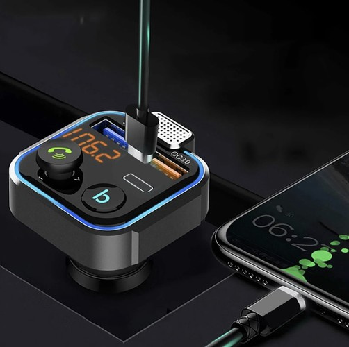 Bluetooth Fm Siųstuvas Su Automobiliniu Įkrovikliu