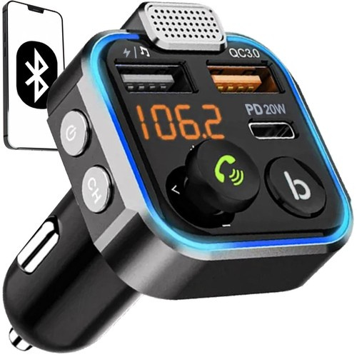 Bluetooth Fm Siųstuvas Su Automobiliniu Įkrovikliu
