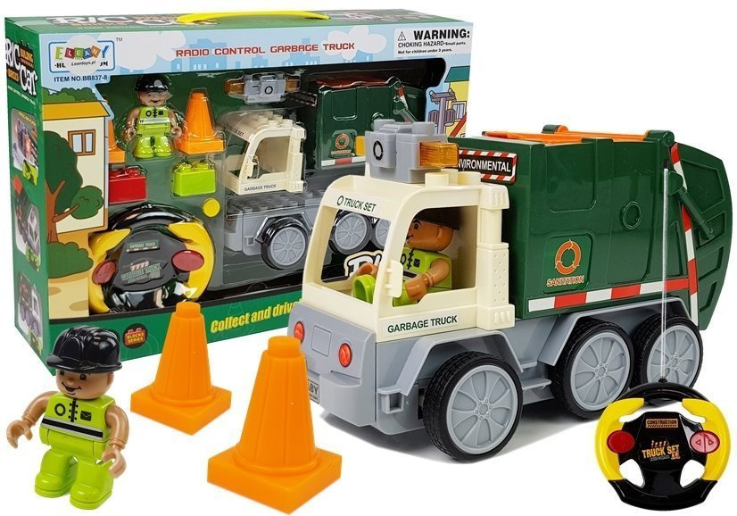 Lean toys auto r/c šiukšliavežis