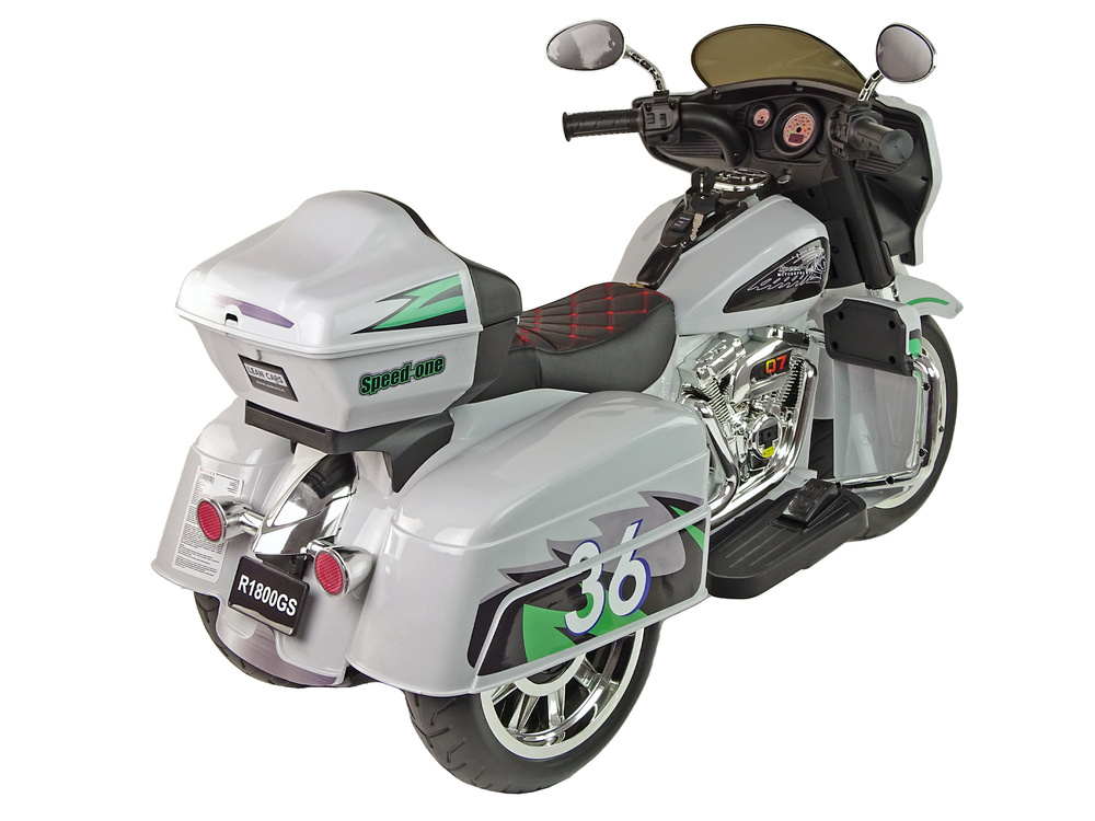 Vienvietis vaikiškas triratis elektromotociklas lean toys goldwing nel-r1800gs, pilkas