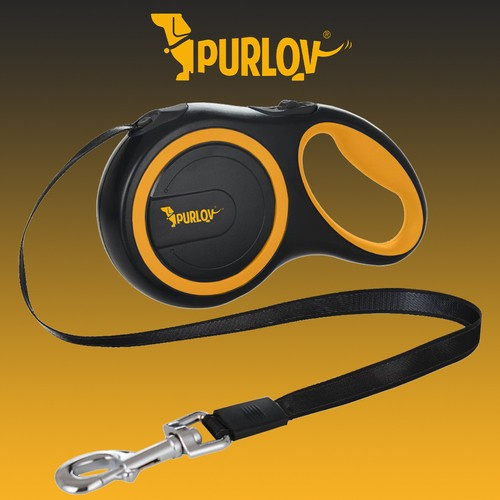 Automatinis pavadėlis Purlov, 5 m, juodas