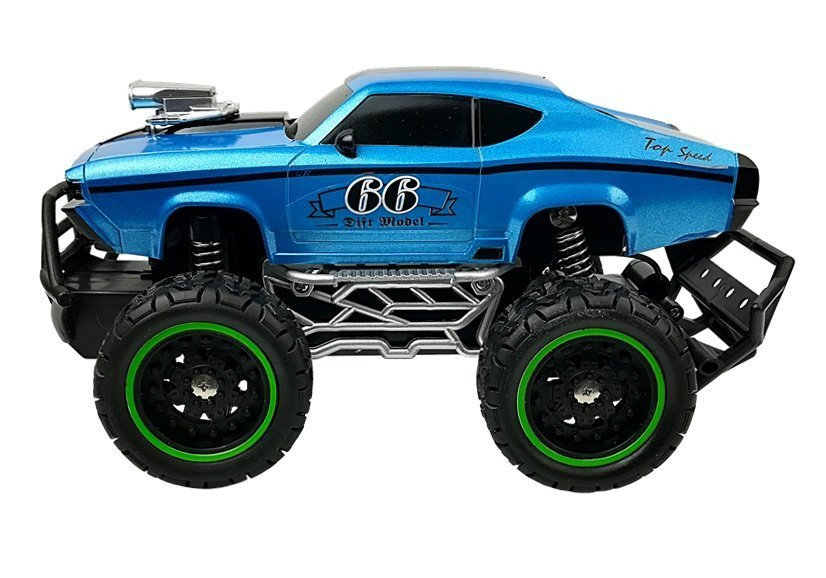 Nuotoliniu būdu valdomas automobilis r/c blue high wheels, mėlyna