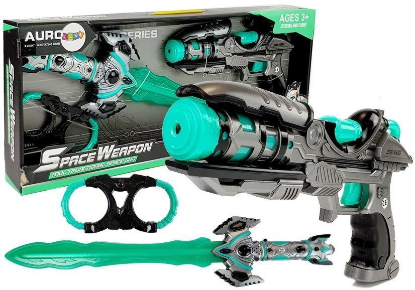 Lazerinio pistoleto ir kardo rinkinys import leantoys