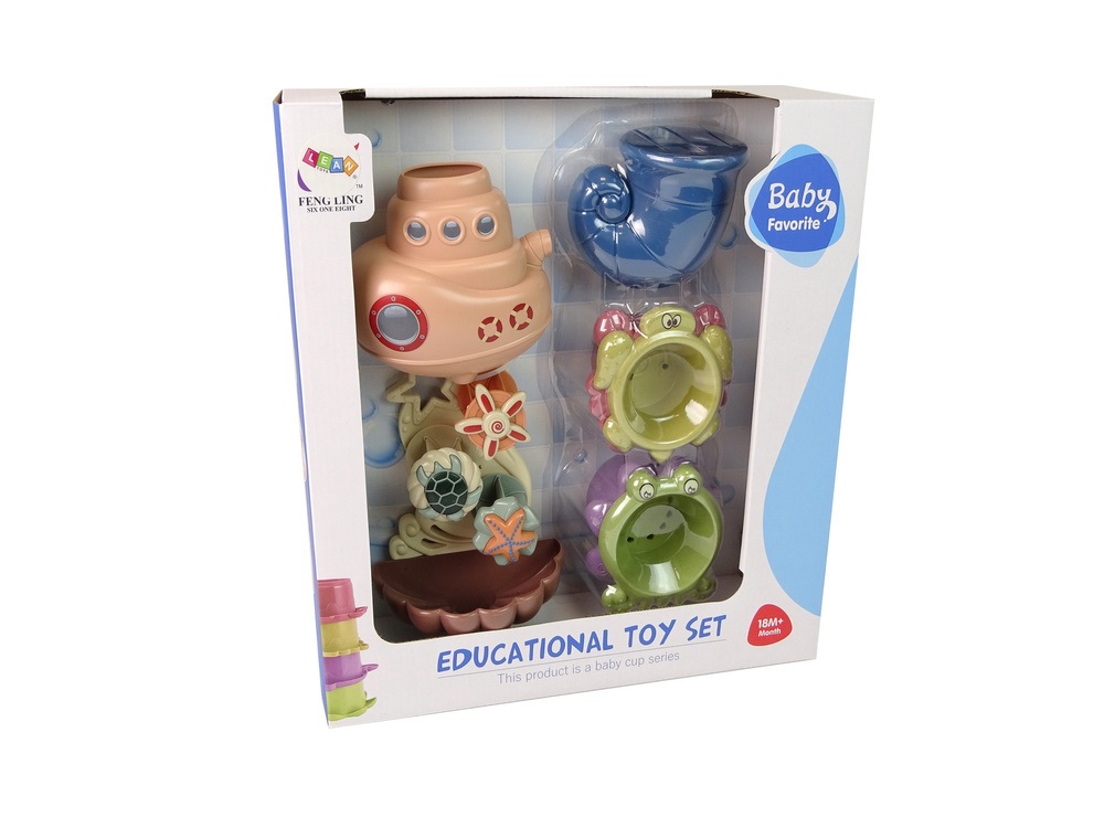 Lean toys Vonios rinkinys Laivas Sea Animals krioklys