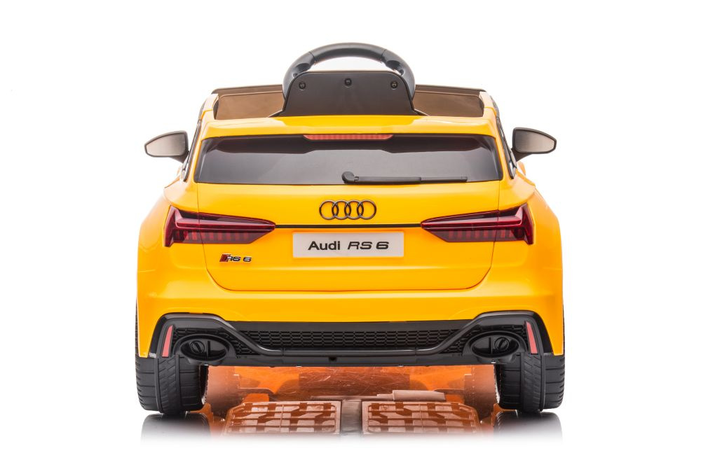 Elektromobilis on car audi rs6 brd-2118 geltonas