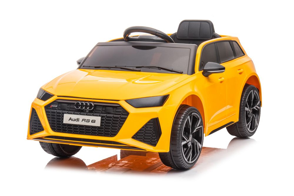 Elektromobilis on car audi rs6 brd-2118 geltonas