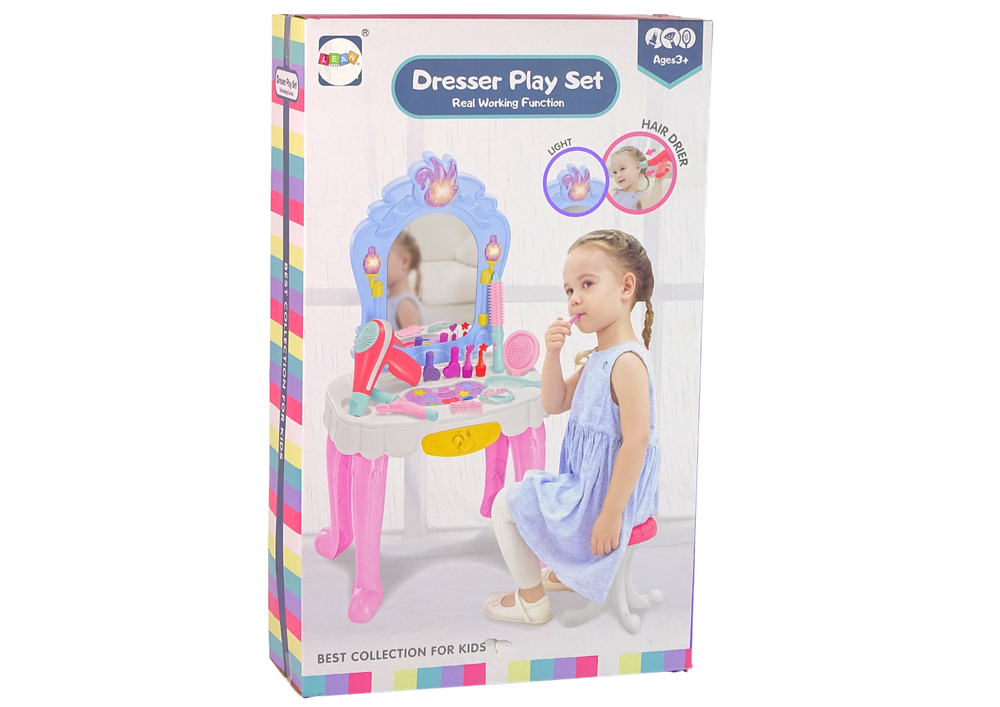 Vaikiškas kosmetinis staliukas su priedais lean toys