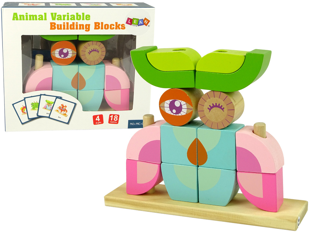 Medinė erdvinė dėlionė vaikams lean toys pelėda 3d