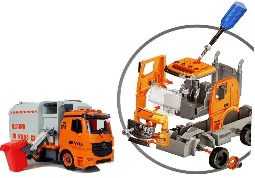 Žaislinė atliekų rūšiavimo mašina lean toys, oranžinė
