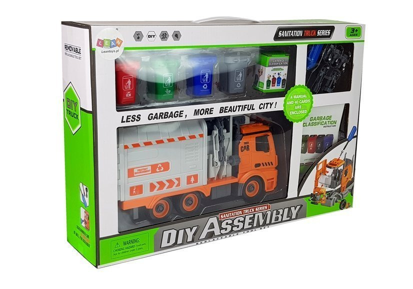 Žaislinė atliekų rūšiavimo mašina lean toys, oranžinė