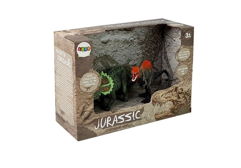 Dinozaurų figūrėlių rinkinys spinozauras ir triceratopas leantoys