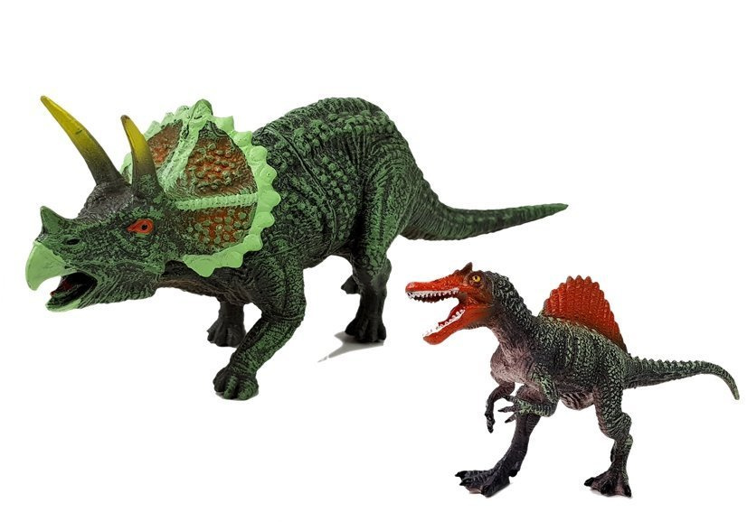 Dinozaurų figūrėlių rinkinys spinozauras ir triceratopas leantoys