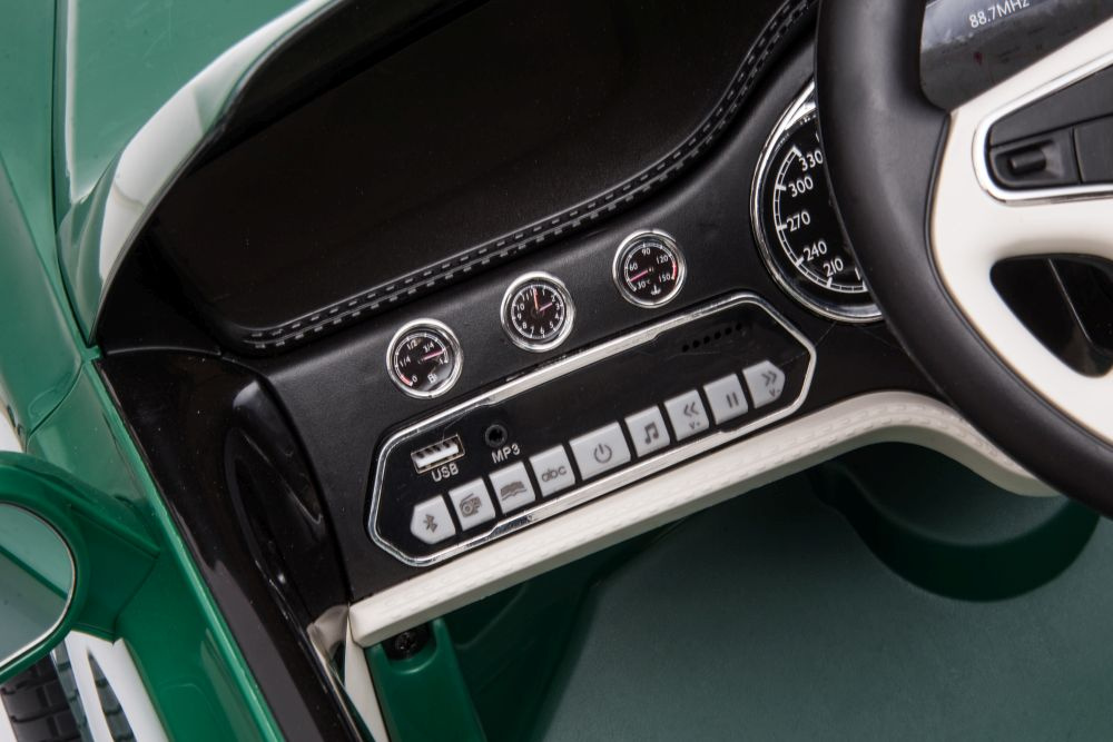 Vienvietis elektromobilis bentley mulsanne lean car, žalias