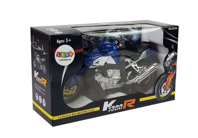 Žaislinis motociklas lean toys, mėlynas/juodas