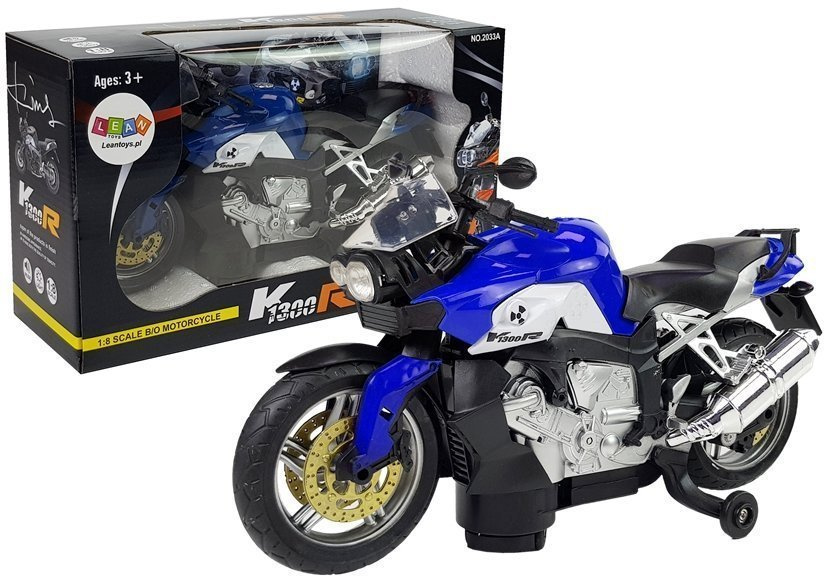 Žaislinis motociklas lean toys, mėlynas/juodas