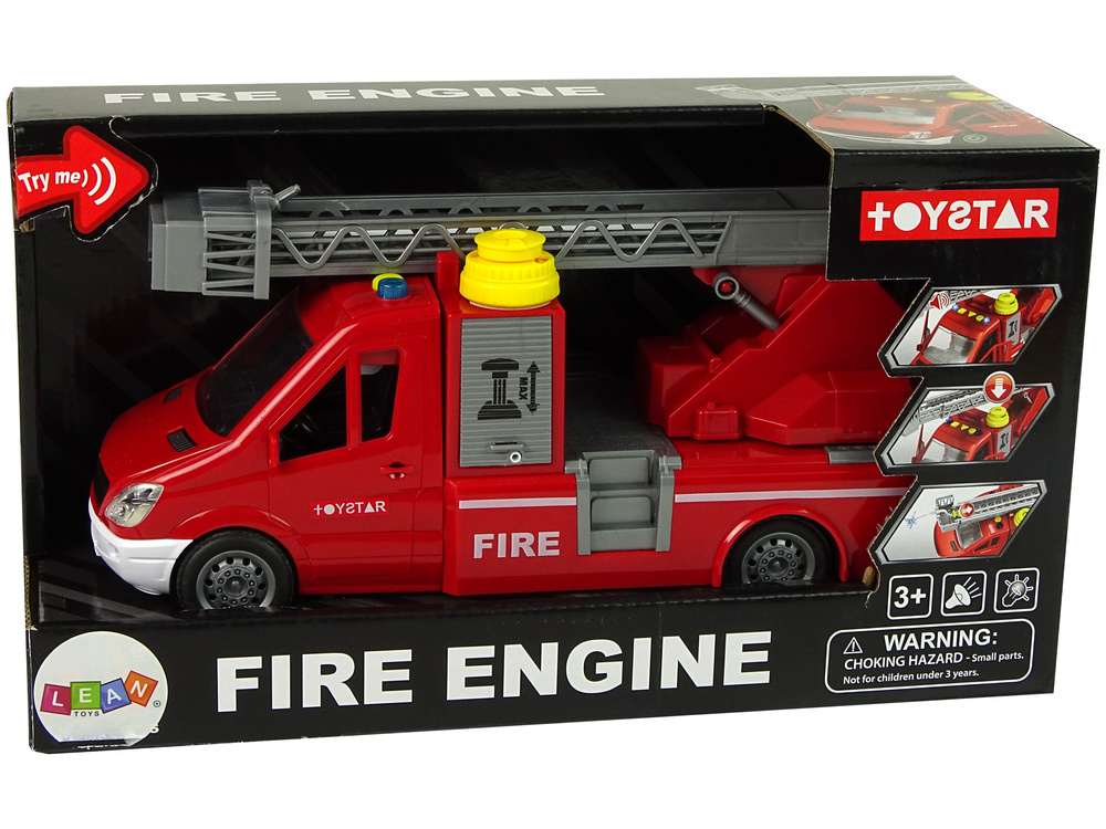 Žaislinis ugniagesių sunkvežimis berniukams lean toys, raudonas