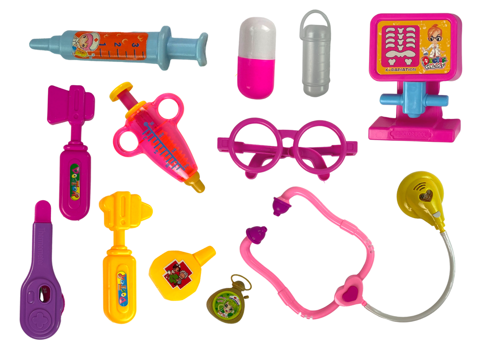 Žaislinis daktaro rinkinys leantoys, rožinė