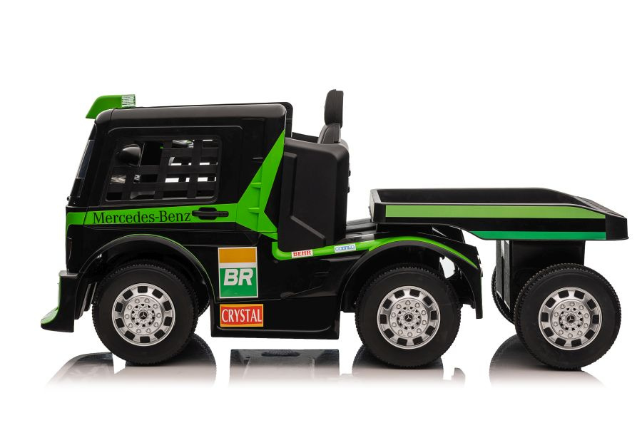Vienvietis elektromobilis su priekaba mercedes-benz axor xmx622, žalias
