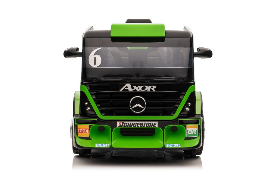 Vienvietis elektromobilis su priekaba mercedes-benz axor xmx622, žalias