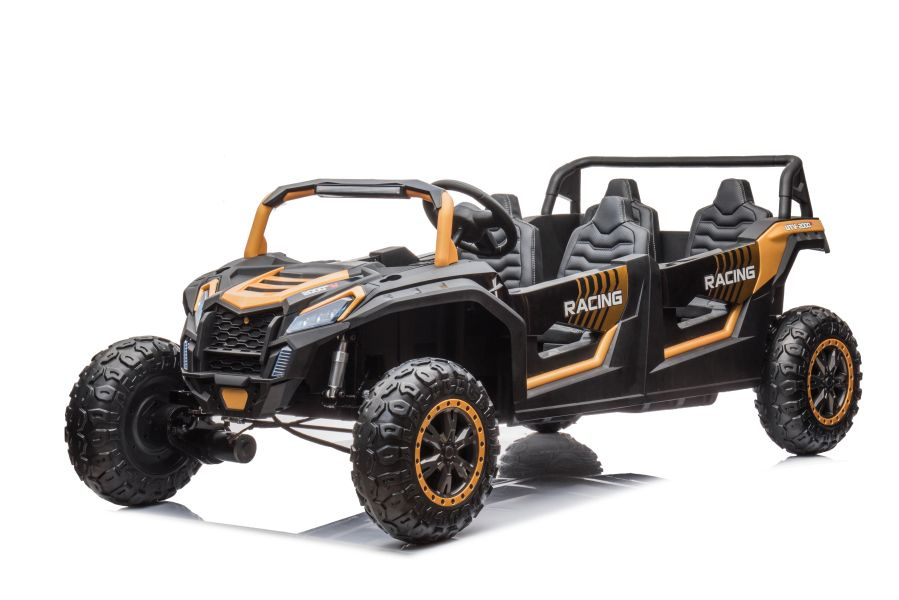 Keturvietis vaikiškas elektromobilis buggy a033, auksinis