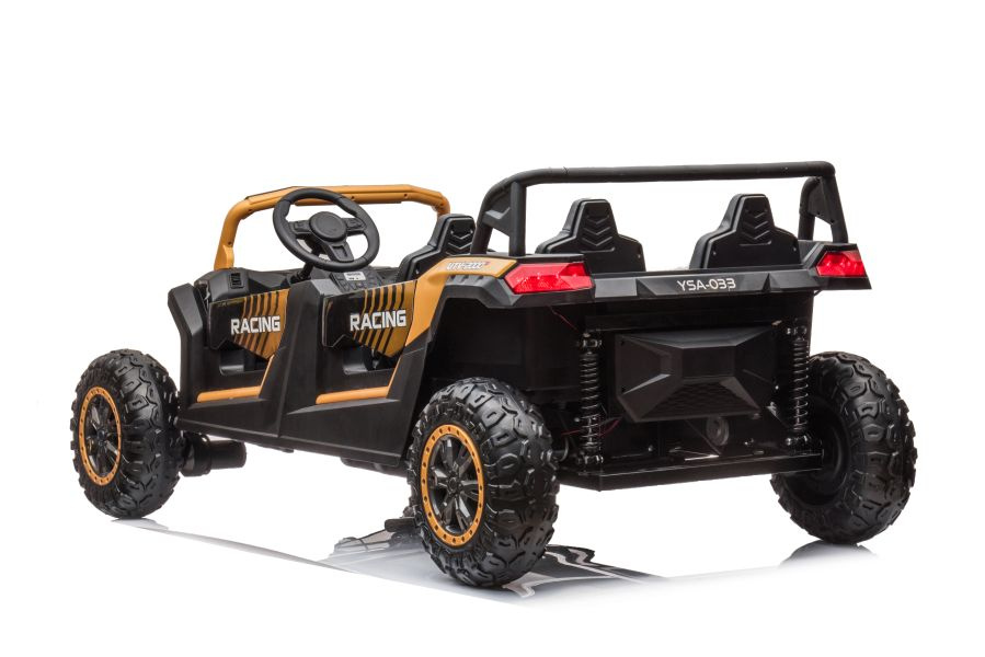 Keturvietis vaikiškas elektromobilis buggy a033, auksinis