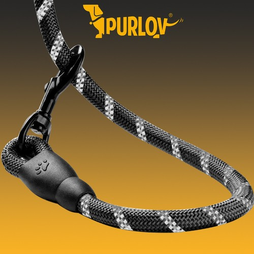 Šviesą atspindintis treniruočių pavadėlis Purlov 21654, 3m