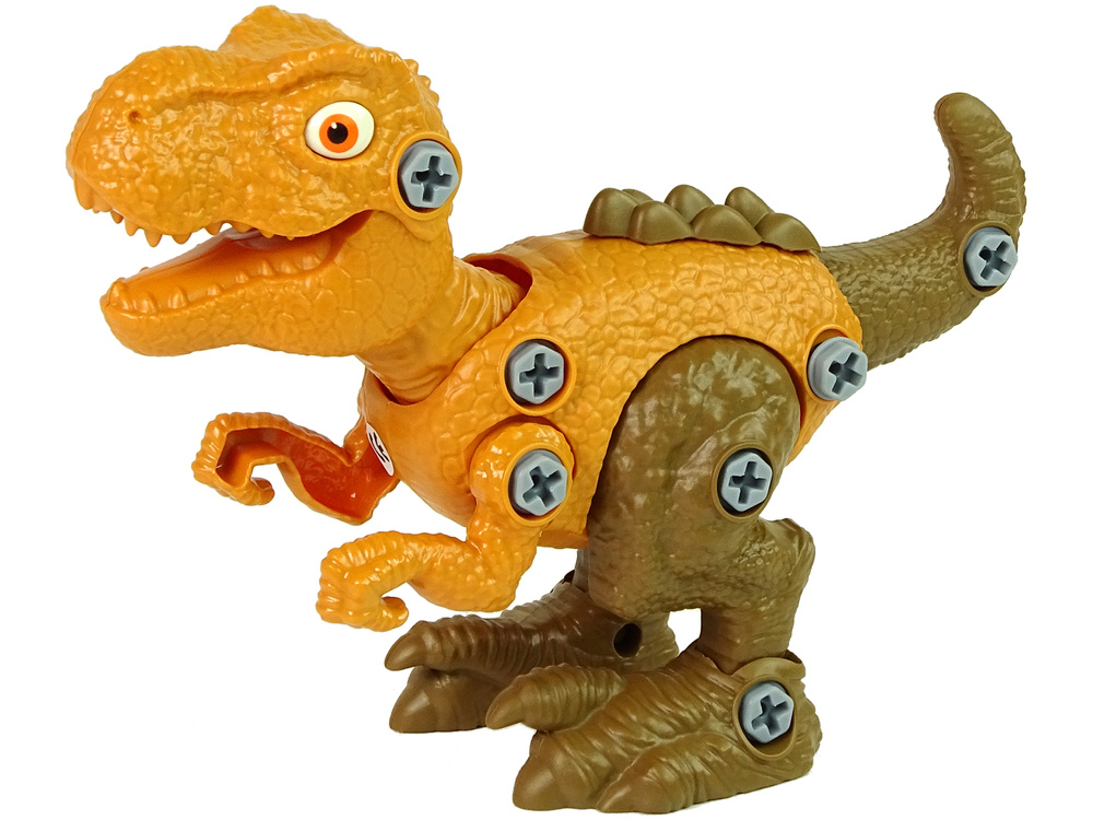 Dinozaurų rinkinys su atsuktuvu berniukams lean toys, geltonas