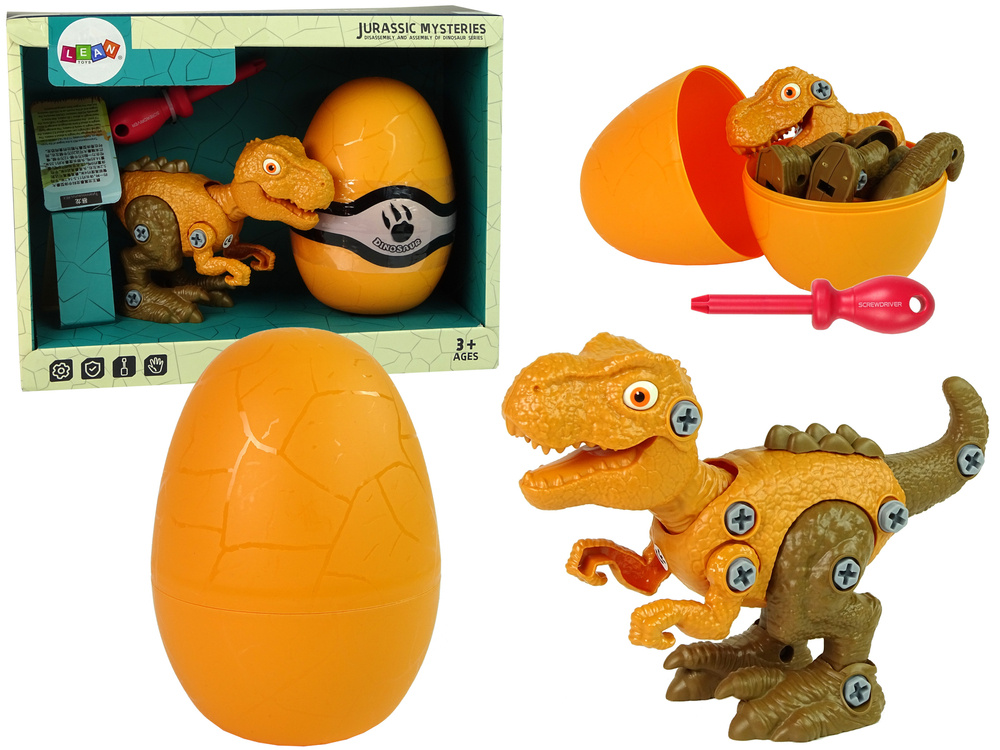 Dinozaurų rinkinys su atsuktuvu berniukams lean toys, geltonas