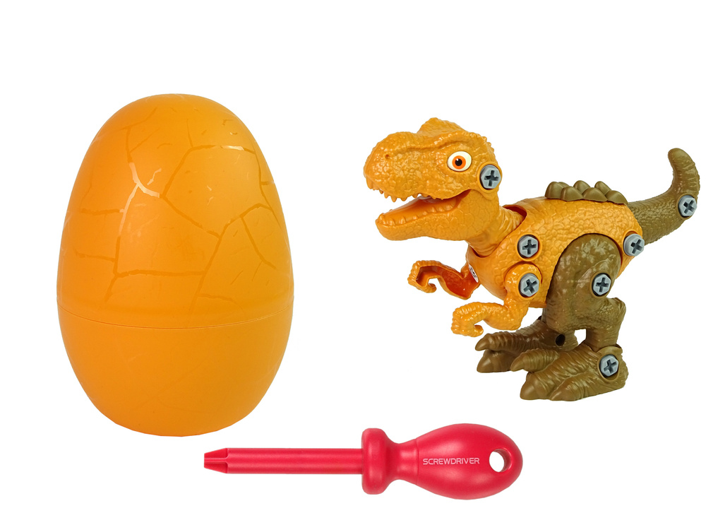 Dinozaurų rinkinys su atsuktuvu berniukams lean toys, geltonas