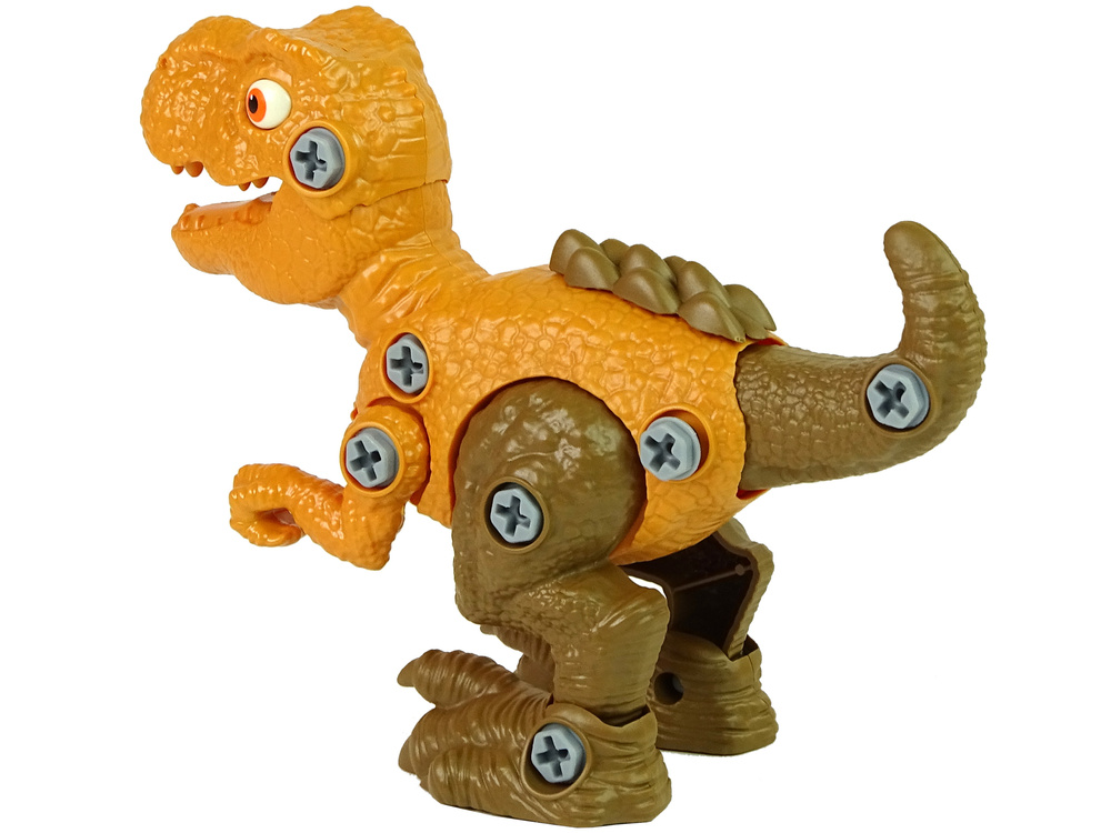 Dinozaurų rinkinys su atsuktuvu berniukams lean toys, geltonas