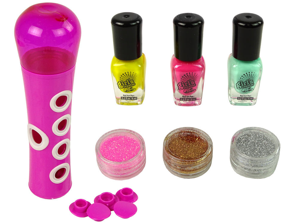 Nagų dažymo rinkinys vaikams glitter dispenser