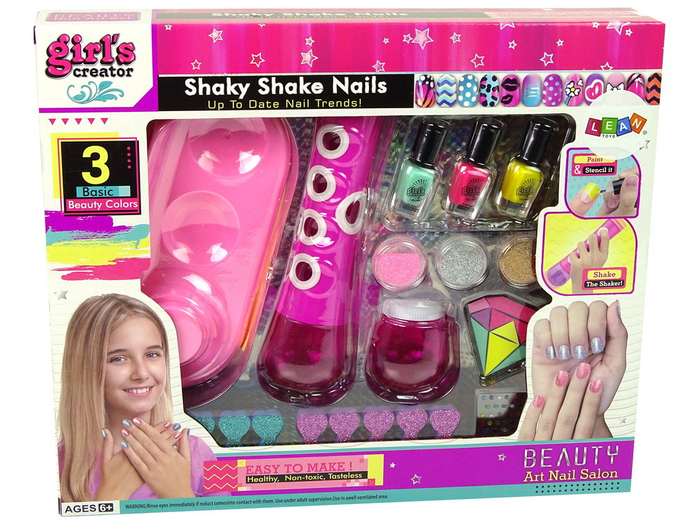 Nagų dažymo rinkinys vaikams glitter dispenser