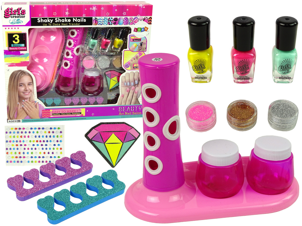 Nagų dažymo rinkinys vaikams glitter dispenser