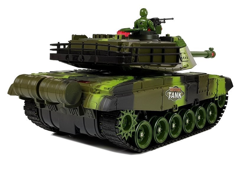 Tankas valdomas radijo bangomis war tank, žalia/juoda