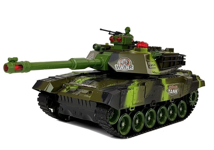 Tankas valdomas radijo bangomis war tank, žalia/juoda
